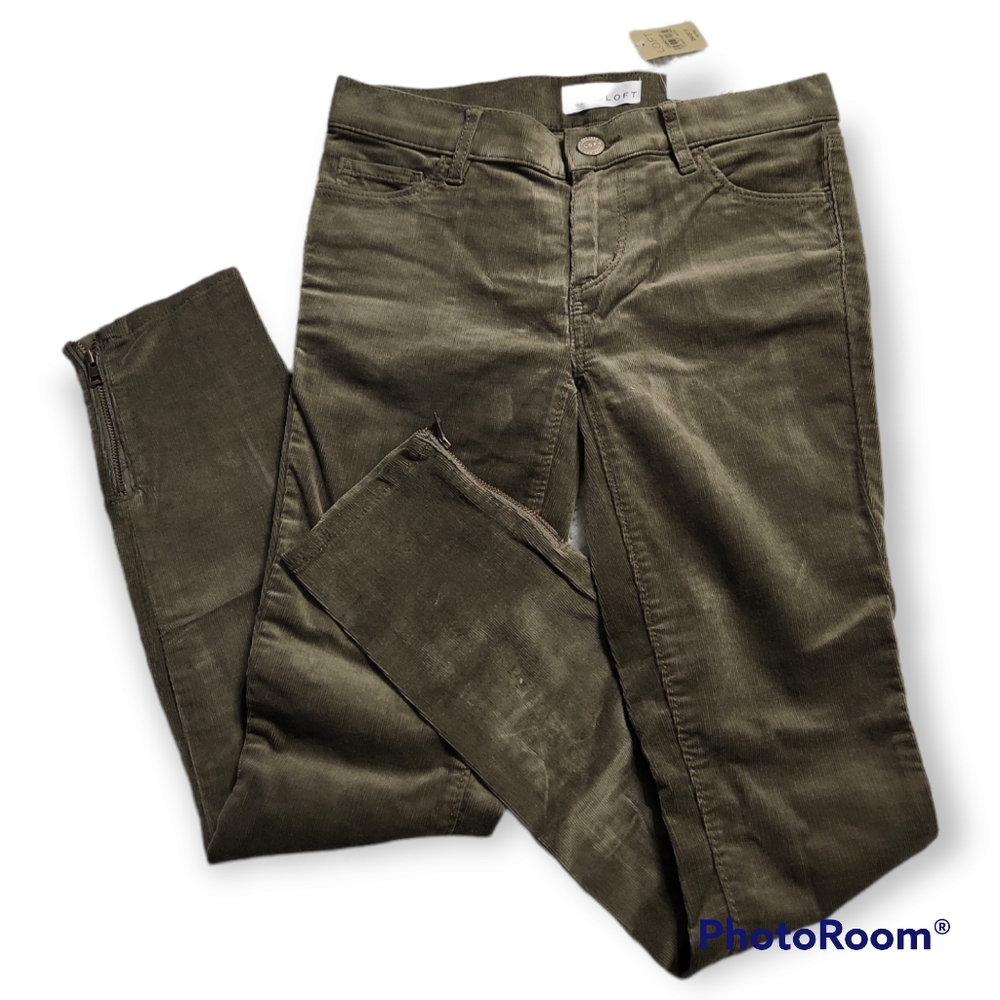 Loft Modern Skinny Olive Green Pants